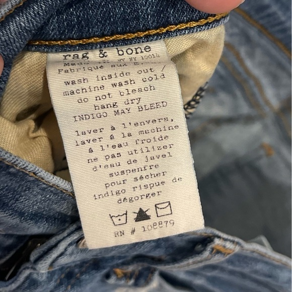 Rag And Bone Skinny Jean Distressed/Ripped Size 25 - Picture 12 of 12